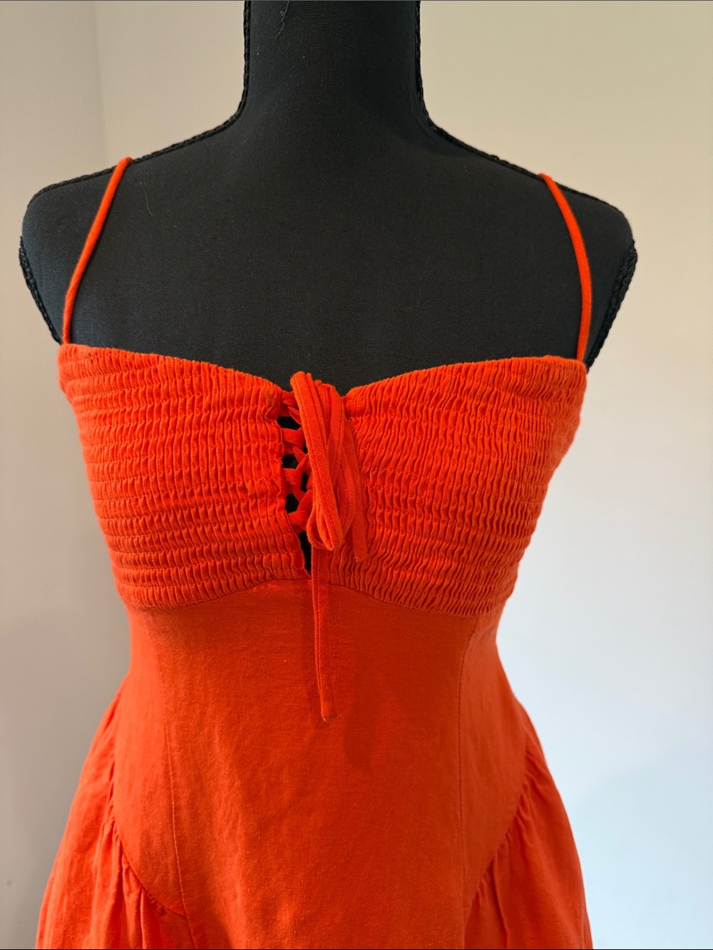Astr Orange A-Line Midi Dress - Picture 4 of 6